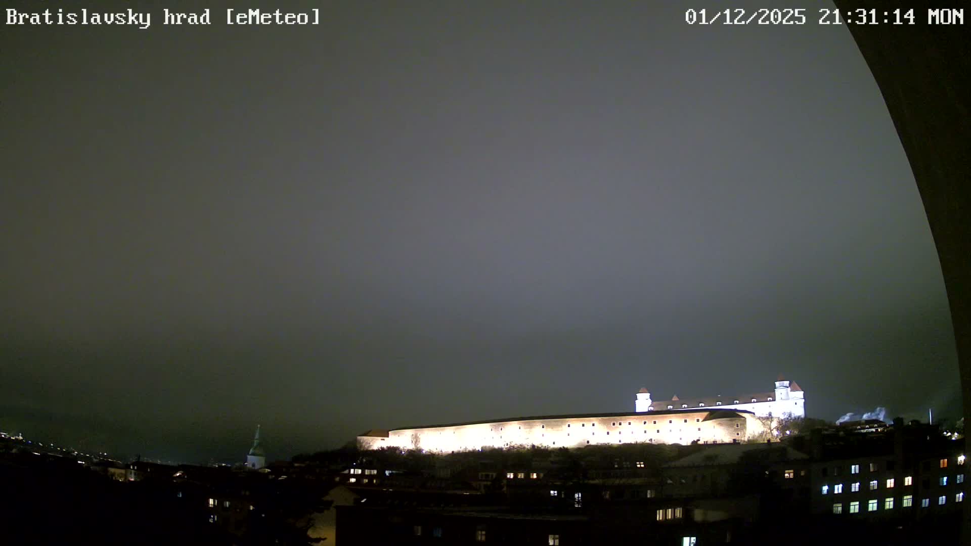 Bratislava, Bratislavský hrad (Bratislava Castle) South View Live Cam - Stare Mesto, Okres Bratislava I, Bratislava, Slovakia