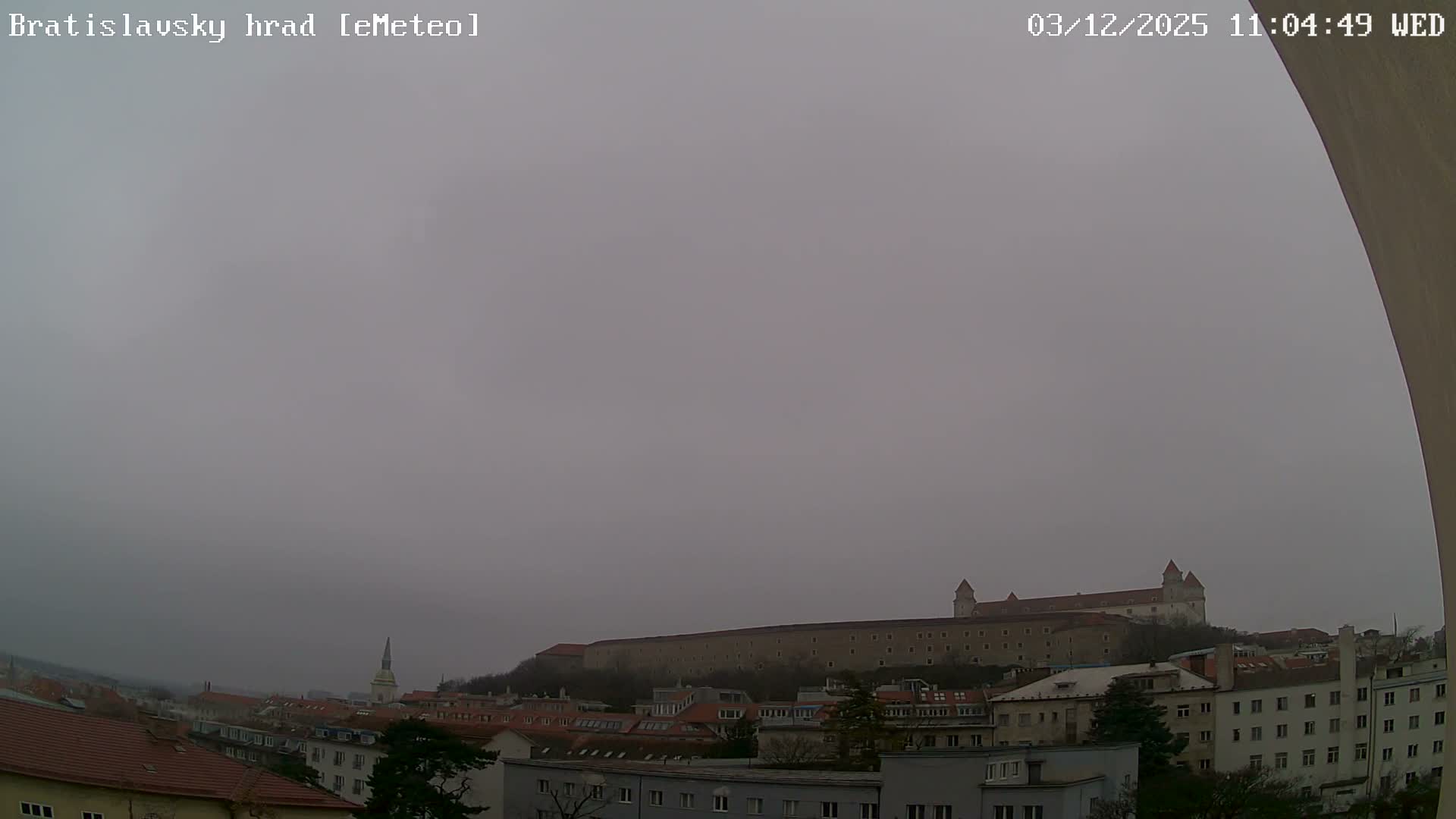 Bratislava, Bratislavský hrad (Bratislava Castle) South View Live Cam - Stare Mesto, Okres Bratislava I, Bratislava, Slovakia