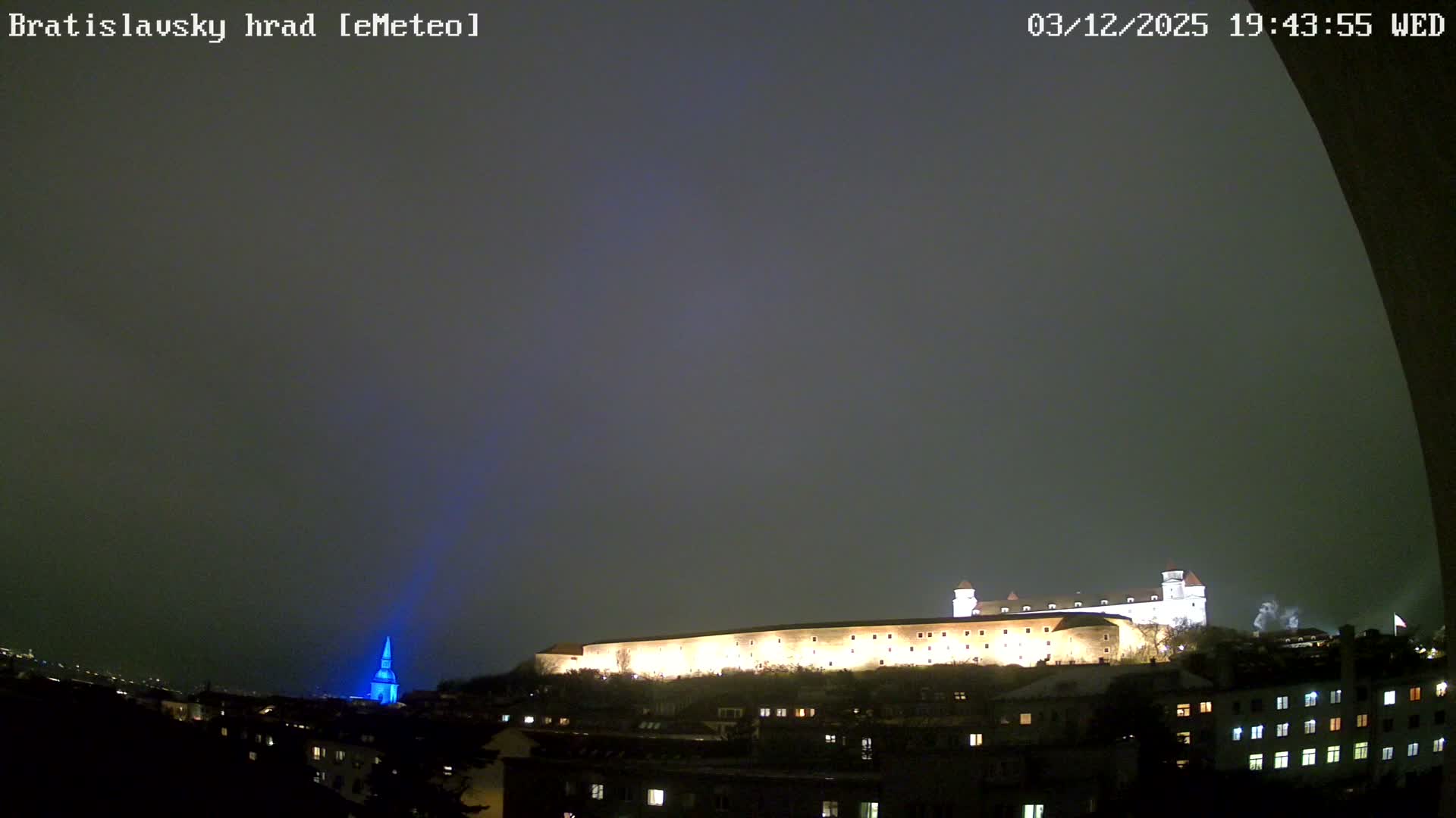 Bratislava, Bratislavský hrad (Bratislava Castle) South View Live Cam - Stare Mesto, Okres Bratislava I, Bratislava, Slovakia