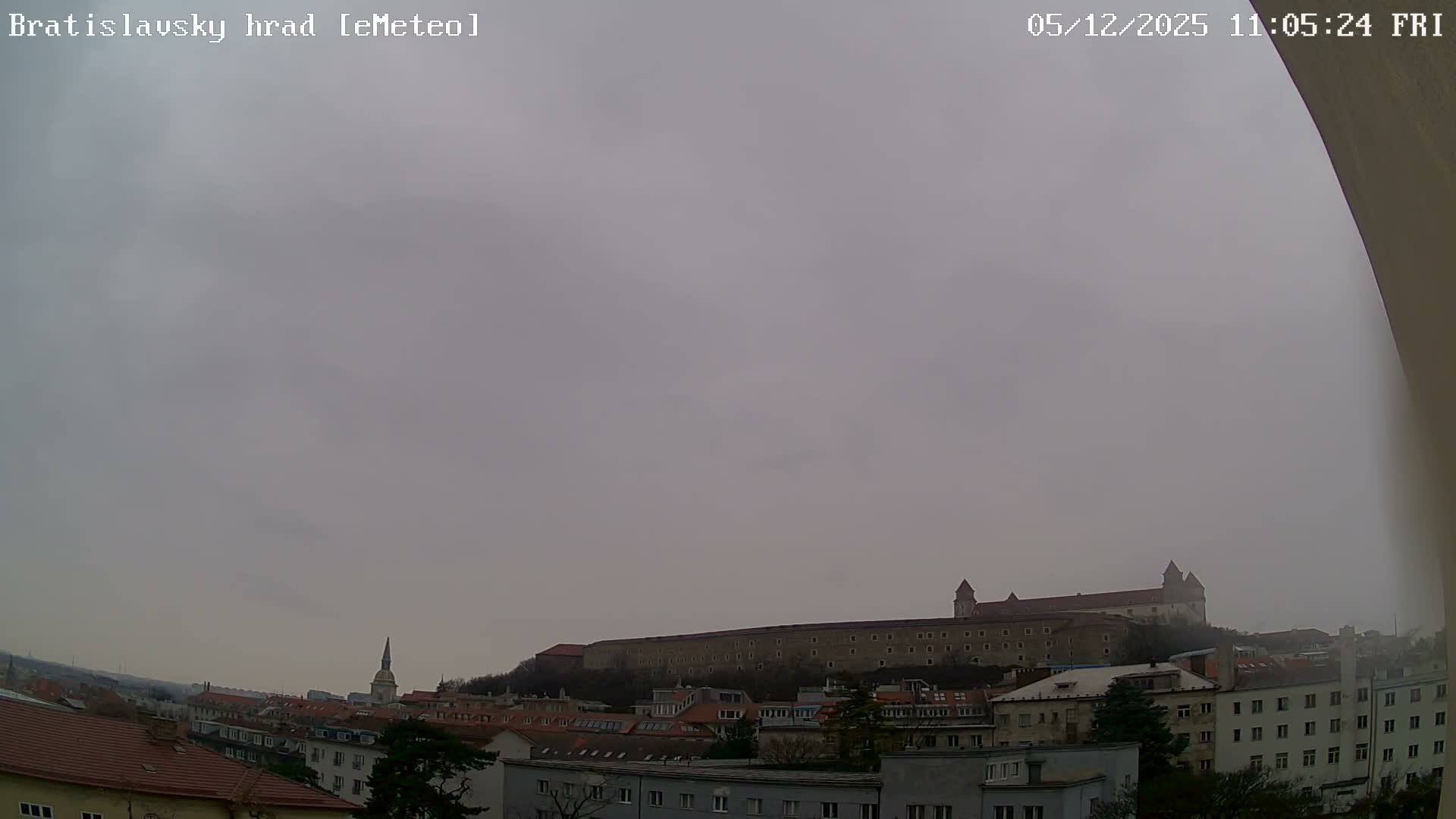 Bratislava, Bratislavský hrad (Bratislava Castle) South View Live Cam - Stare Mesto, Okres Bratislava I, Bratislava, Slovakia