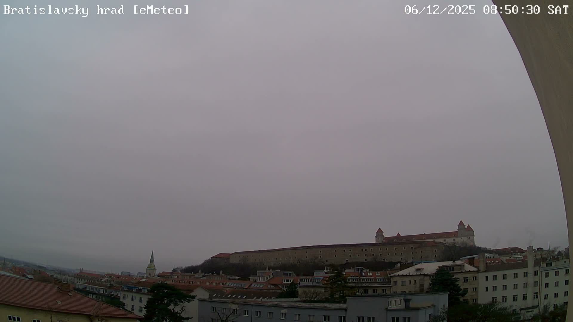Bratislava, Bratislavský hrad (Bratislava Castle) South View Live Cam - Stare Mesto, Okres Bratislava I, Bratislava, Slovakia