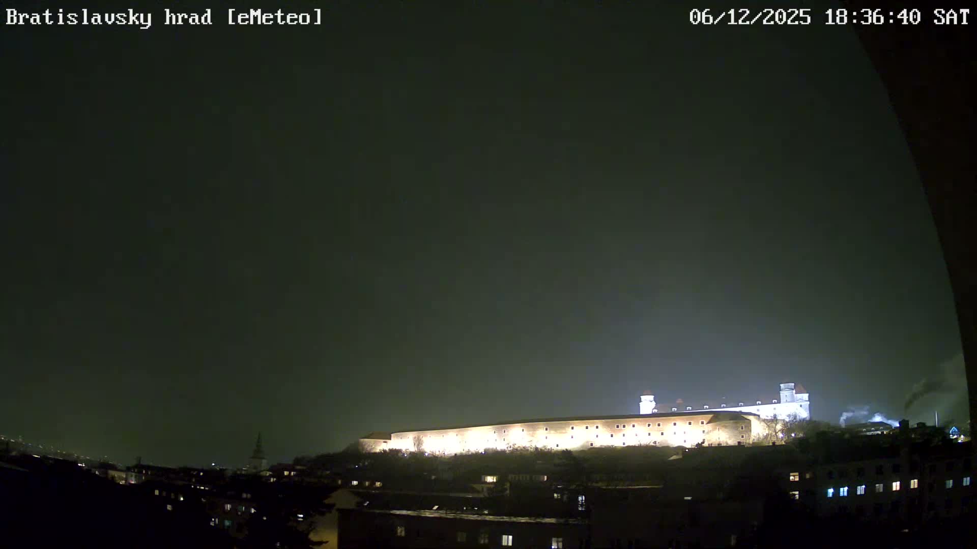 Bratislava, Bratislavský hrad (Bratislava Castle) South View Live Cam - Stare Mesto, Okres Bratislava I, Bratislava, Slovakia