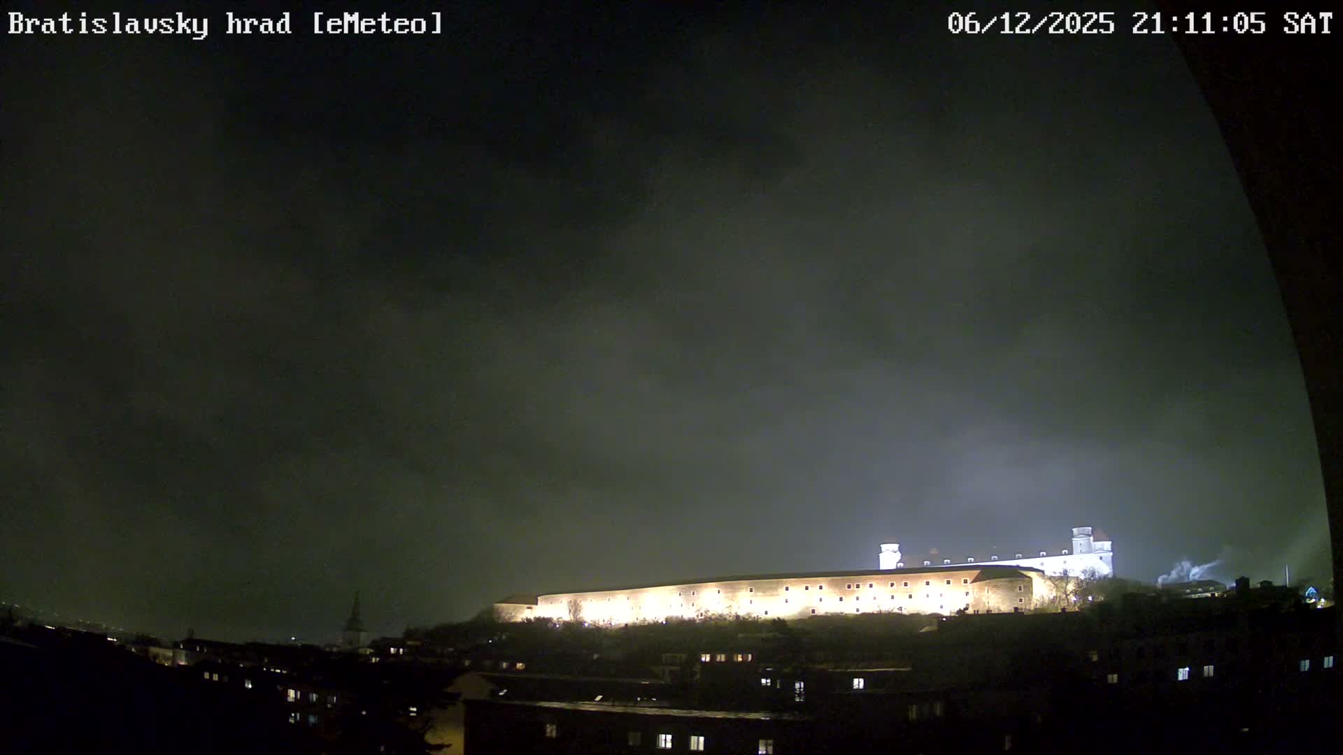 Bratislava, Bratislavský hrad (Bratislava Castle) South View Live Cam - Stare Mesto, Okres Bratislava I, Bratislava, Slovakia