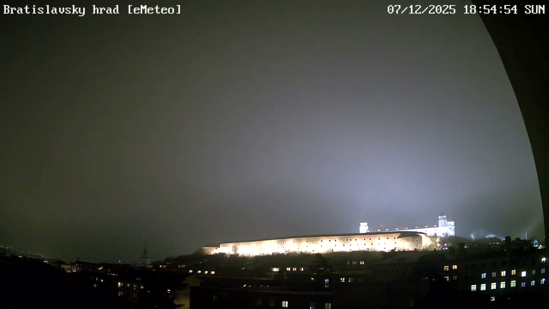 Bratislava, Bratislavský hrad (Bratislava Castle) South View Live Cam - Stare Mesto, Okres Bratislava I, Bratislava, Slovakia