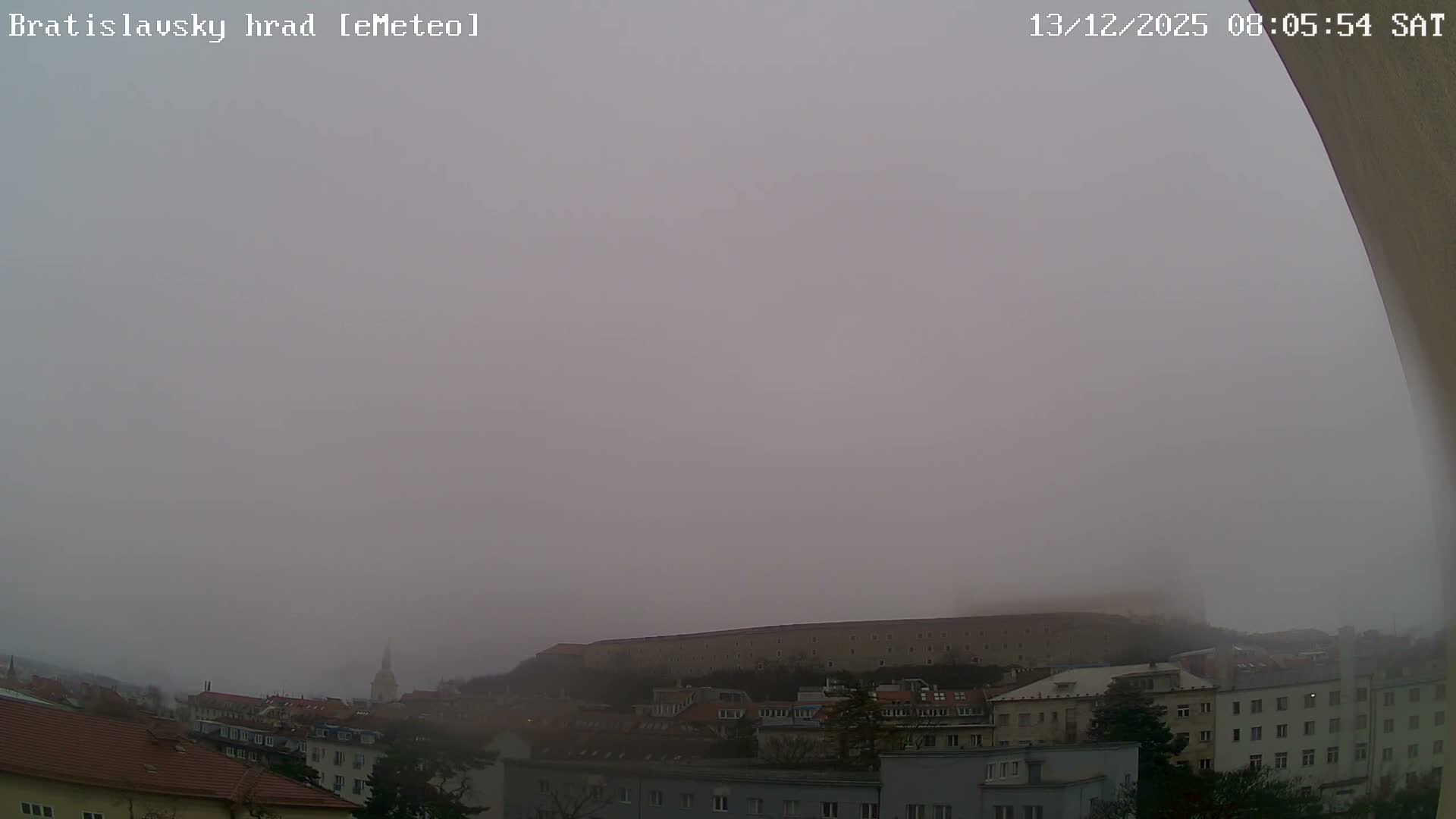 Bratislava, Bratislavský hrad (Bratislava Castle) South View Live Cam - Stare Mesto, Okres Bratislava I, Bratislava, Slovakia
