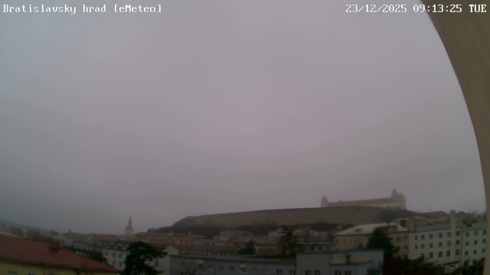 Bratislava, Bratislavský hrad (Bratislava Castle) South View Live Cam - Stare Mesto, Okres Bratislava I, Bratislava, Slovakia