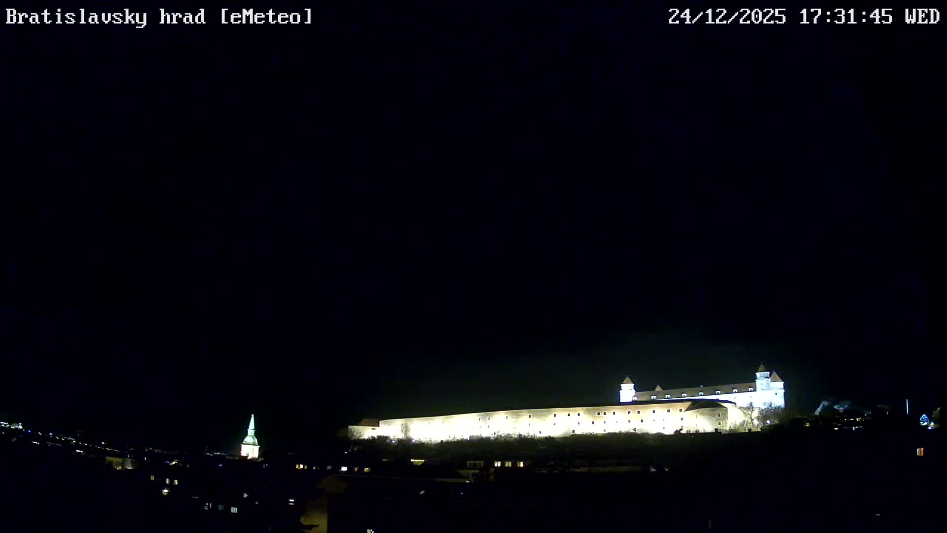 Bratislava, Bratislavský hrad (Bratislava Castle) South View Live Cam - Stare Mesto, Okres Bratislava I, Bratislava, Slovakia