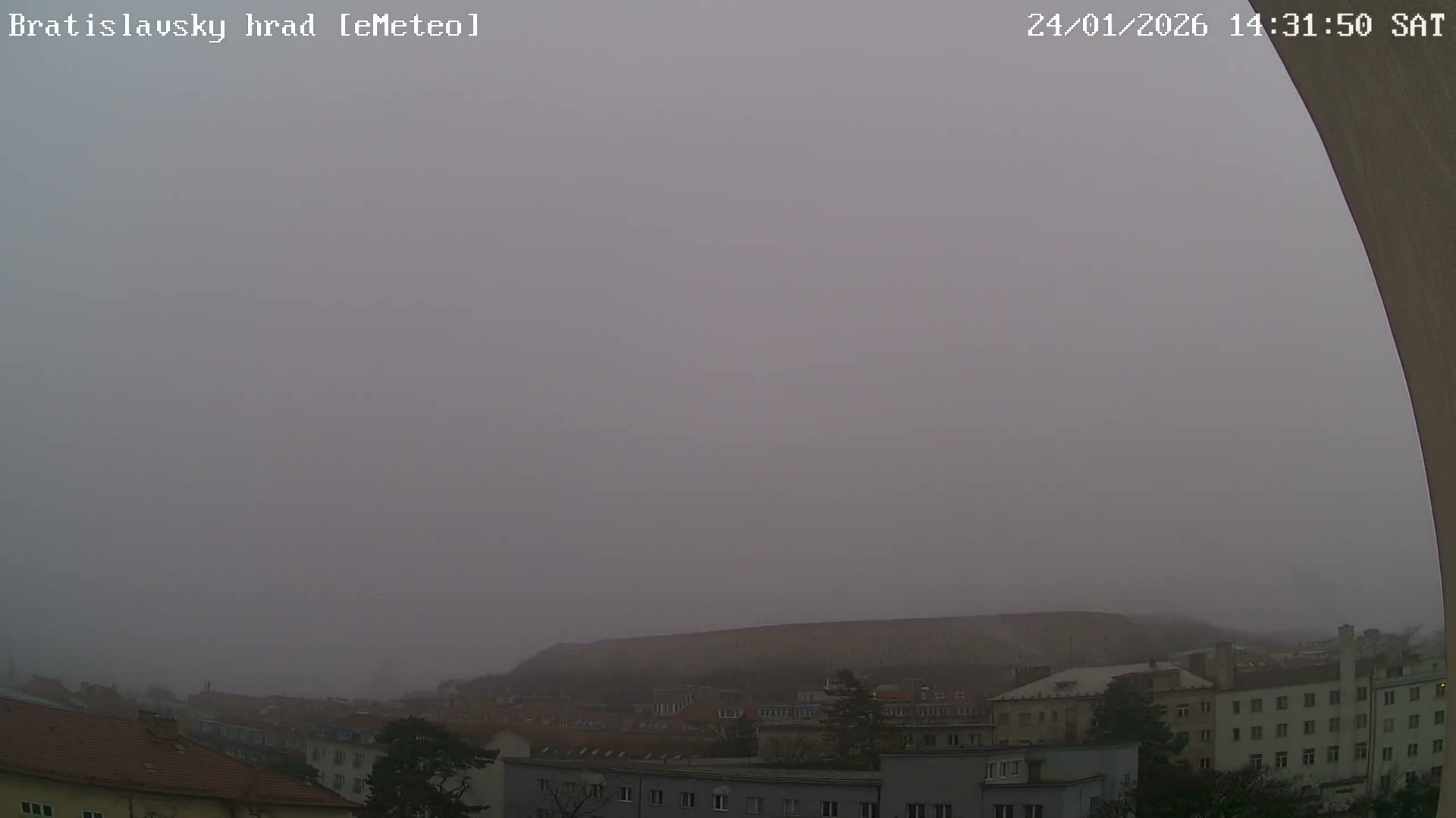 Bratislava, Bratislavský hrad (Bratislava Castle) South View Live Cam - Stare Mesto, Okres Bratislava I, Bratislava, Slovakia