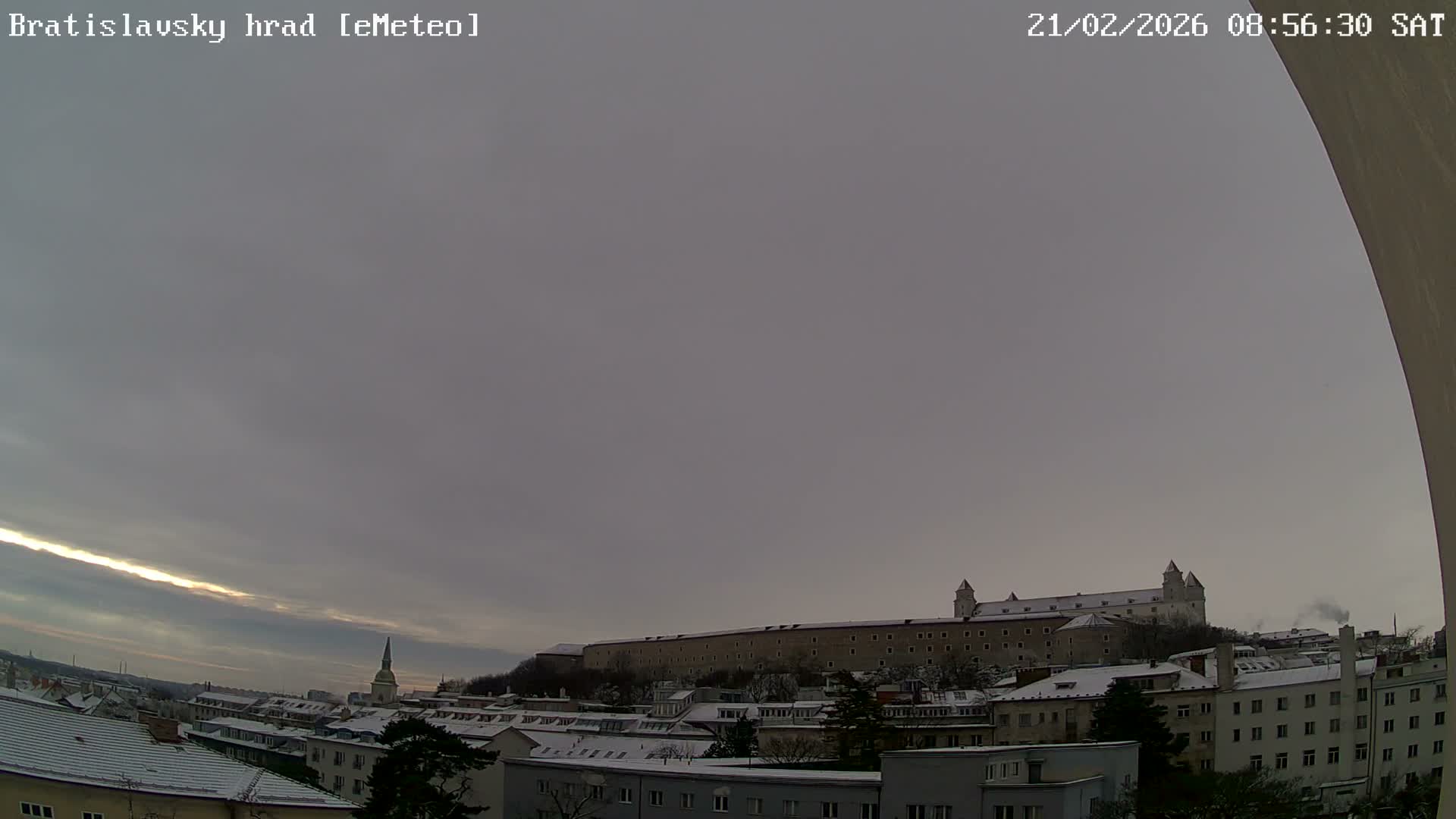 Bratislava, Bratislavský hrad (Bratislava Castle) South View Live Cam - Stare Mesto, Okres Bratislava I, Bratislava, Slovakia