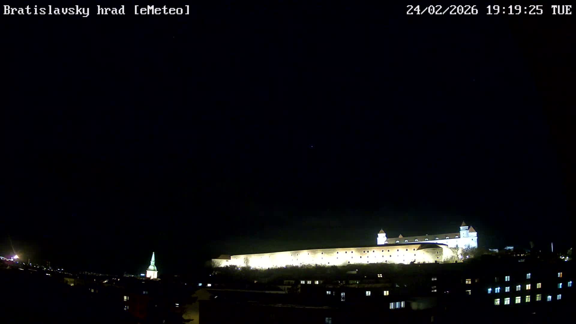 Bratislava, Bratislavský hrad (Bratislava Castle) South View Live Cam - Stare Mesto, Okres Bratislava I, Bratislava, Slovakia