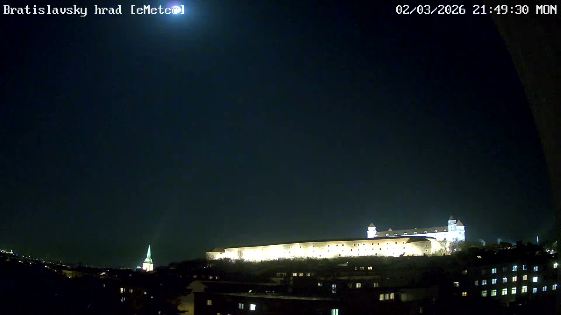 Bratislava, Bratislavský hrad (Bratislava Castle) South View Live Cam - Stare Mesto, Okres Bratislava I, Bratislava, Slovakia