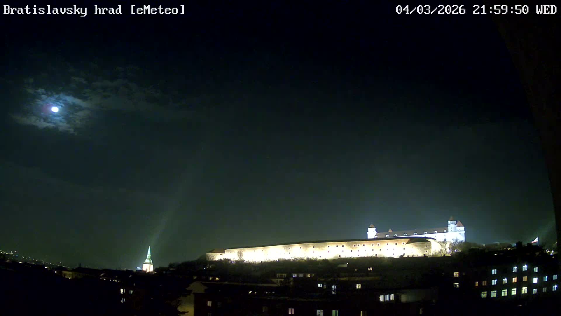 Bratislava, Bratislavský hrad (Bratislava Castle) South View Live Cam - Stare Mesto, Okres Bratislava I, Bratislava, Slovakia