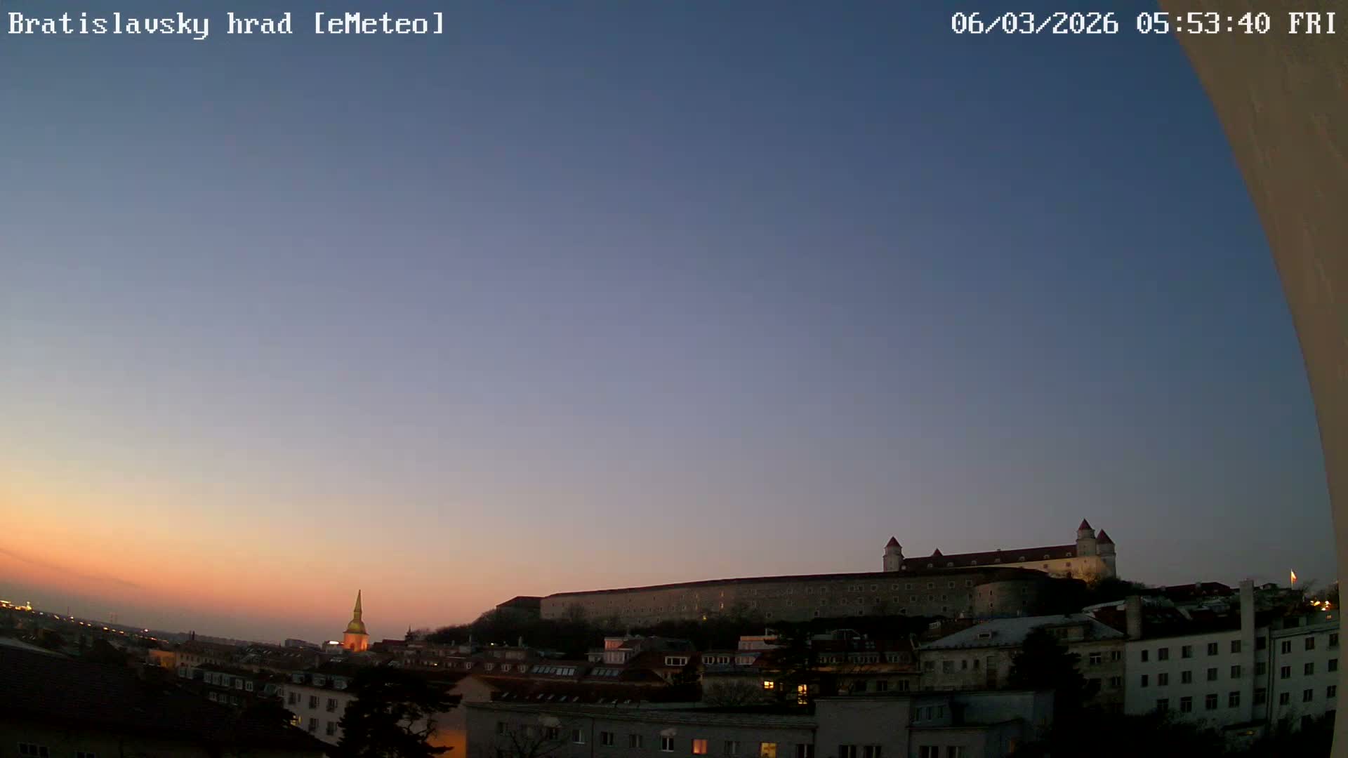 Bratislava, Bratislavský hrad (Bratislava Castle) South View Live Cam - Stare Mesto, Okres Bratislava I, Bratislava, Slovakia
