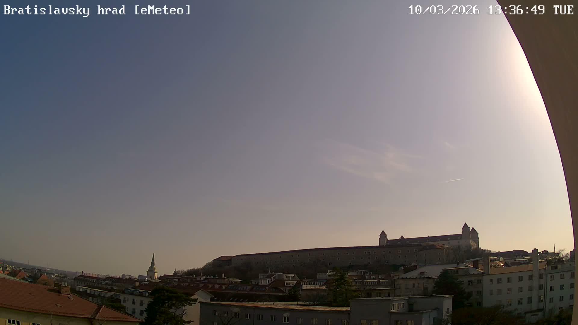 Bratislava, Bratislavský hrad (Bratislava Castle) South View Live Cam - Stare Mesto, Okres Bratislava I, Bratislava, Slovakia