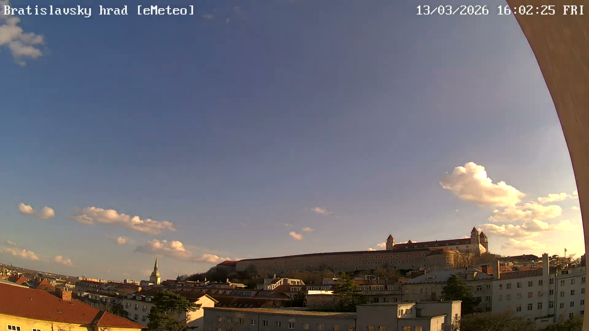 Bratislava, Bratislavský hrad (Bratislava Castle) South View Live Cam - Stare Mesto, Okres Bratislava I, Bratislava, Slovakia