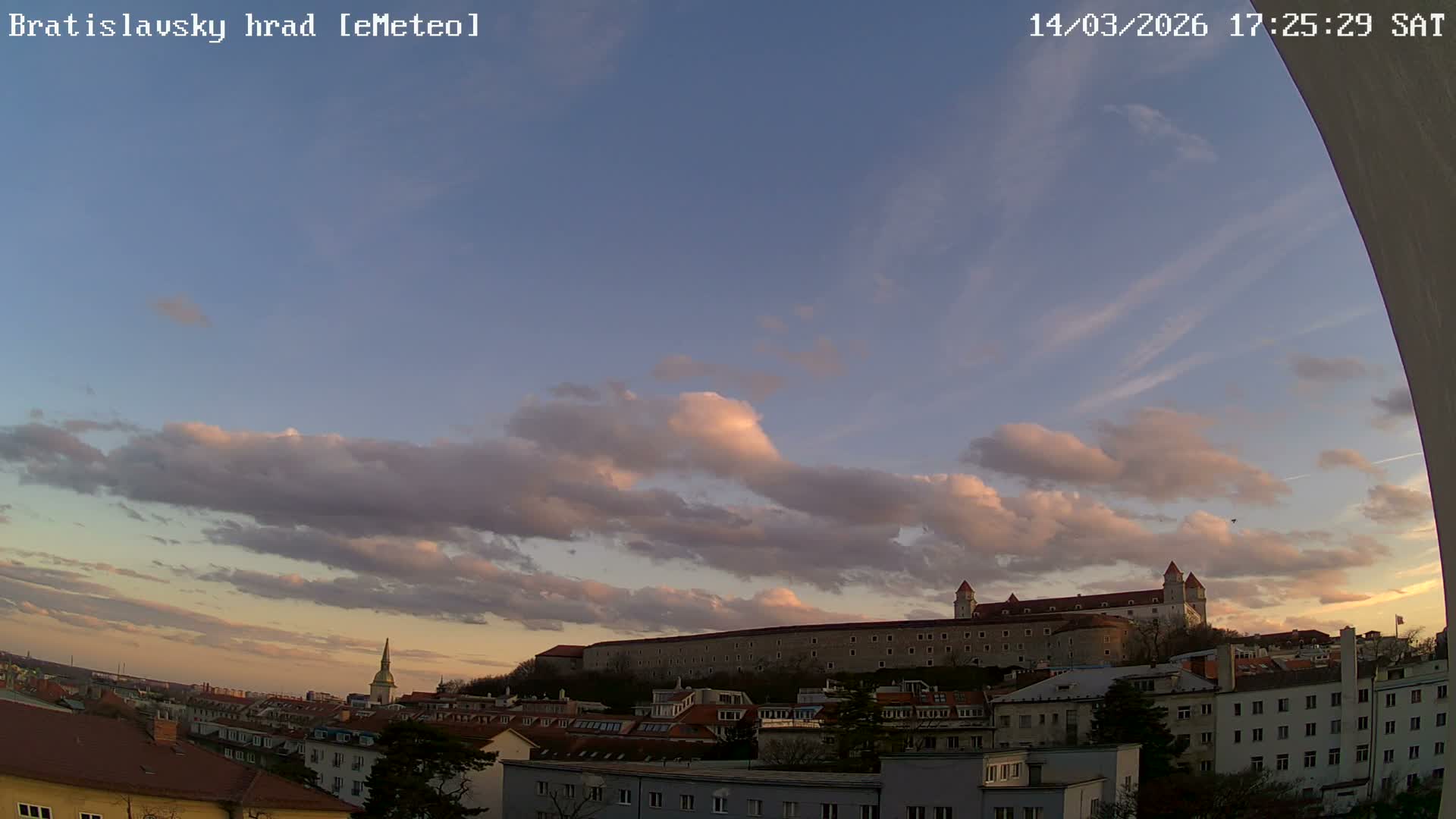 Bratislava, Bratislavský hrad (Bratislava Castle) South View Live Cam - Stare Mesto, Okres Bratislava I, Bratislava, Slovakia