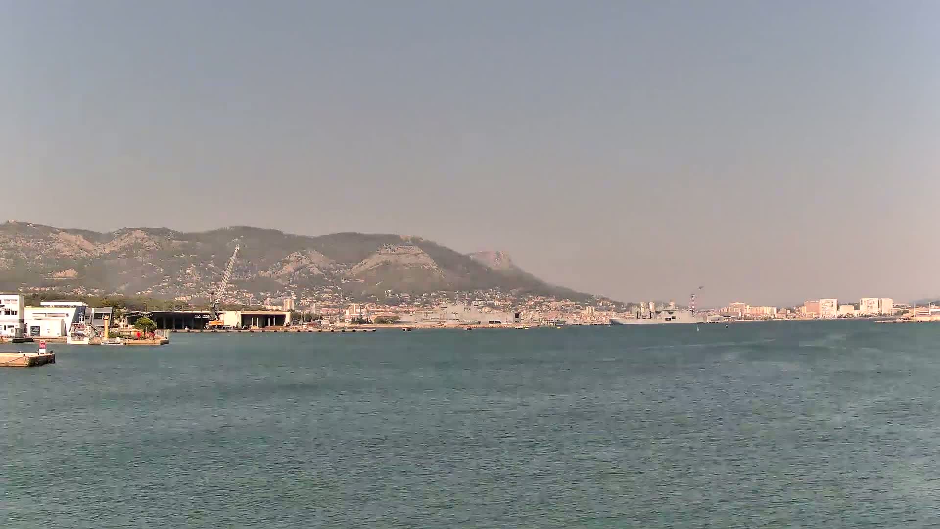 La Seyne-Sur-Mer & Toulon City View from La Seyne- Sur-Mer Port Live Cam - Toulon, Var, Provence-Alpes-Côte d’Azur, France