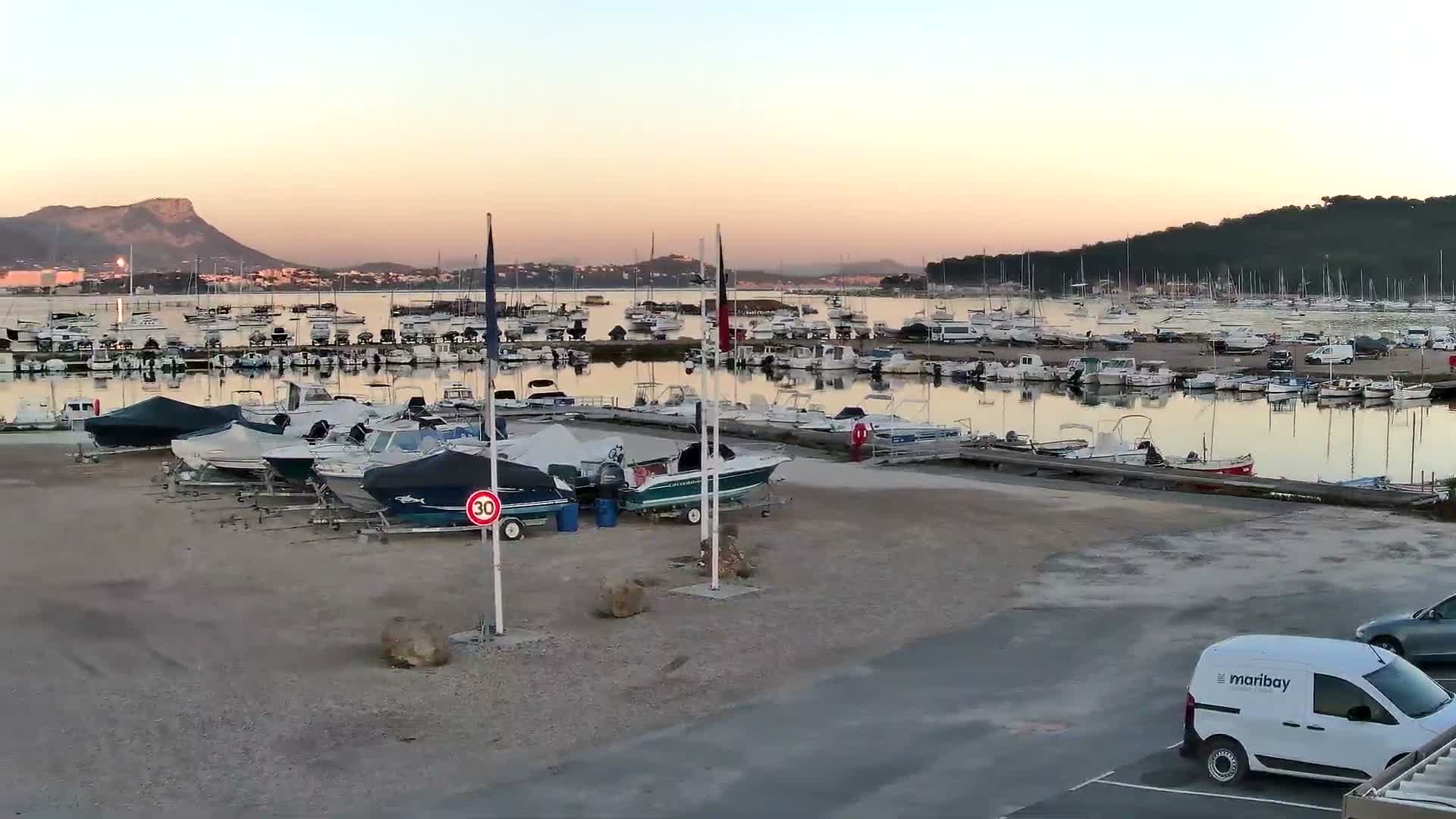 La Seyne-Sur-Mer & Toulon City View from Port du Lazaret View Live Cam - Toulon, Var, Provence-Alpes-Côte d’Azur, France