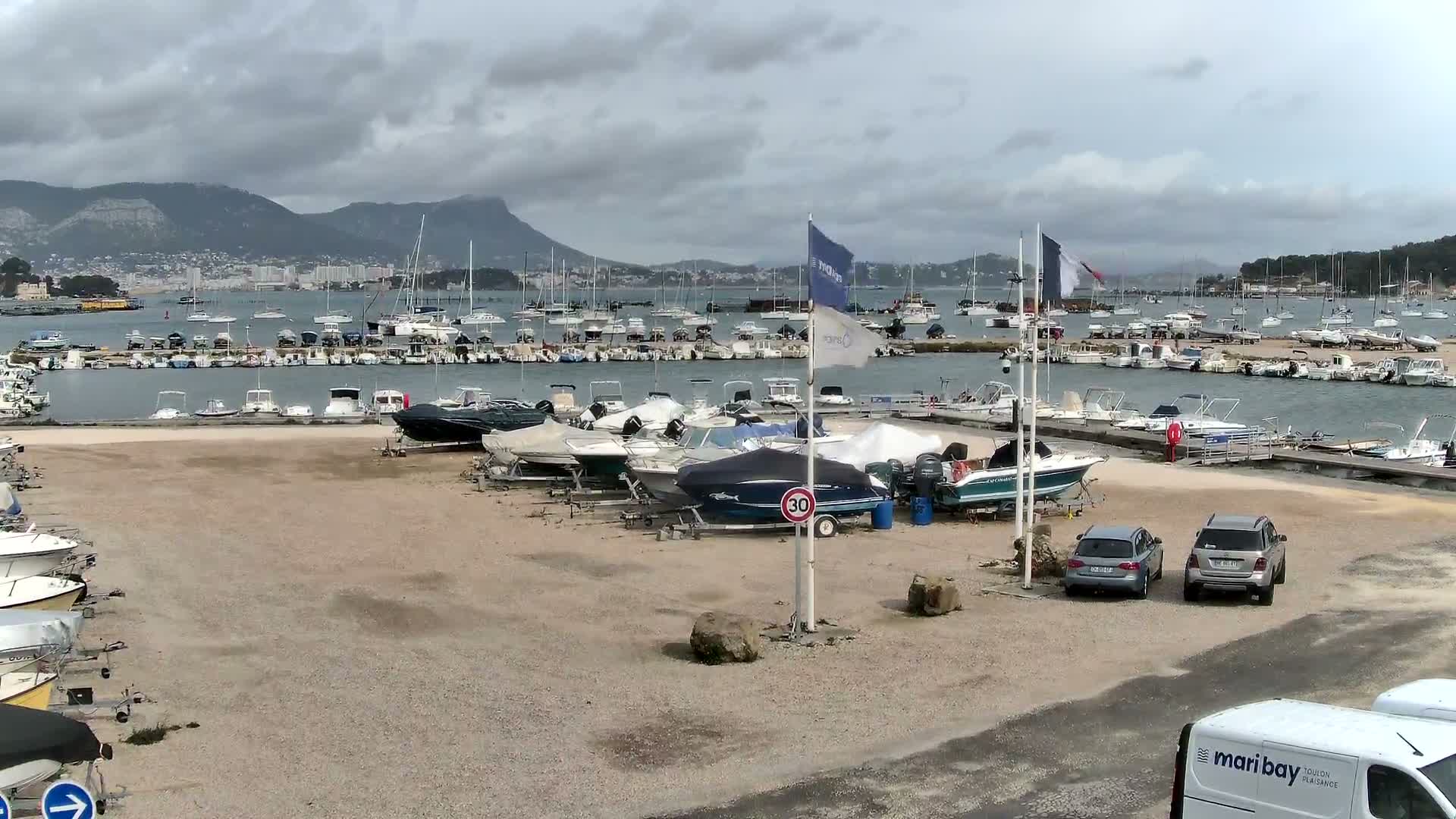 La Seyne-Sur-Mer & Toulon City View from Port du Lazaret View Live Cam - Toulon, Var, Provence-Alpes-Côte d’Azur, France