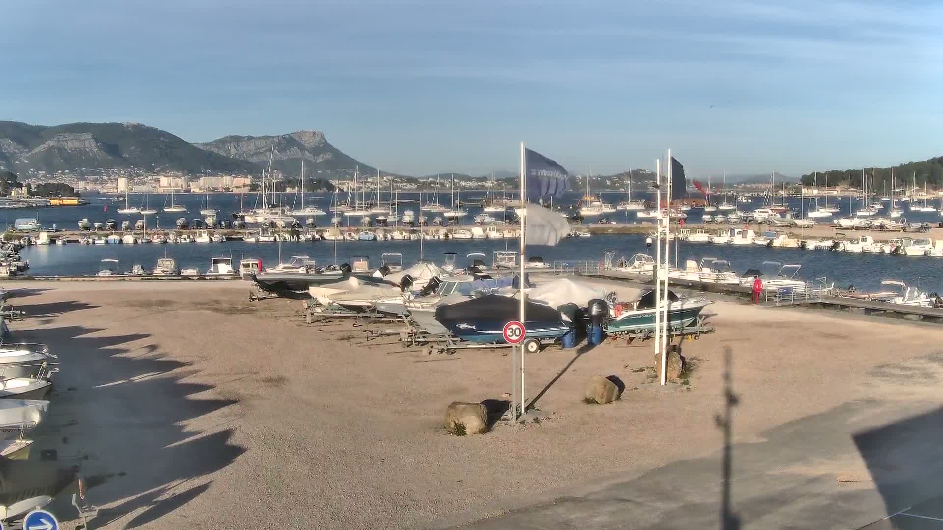 La Seyne-Sur-Mer & Toulon City View from Port du Lazaret View Live Cam - Toulon, Var, Provence-Alpes-Côte d’Azur, France