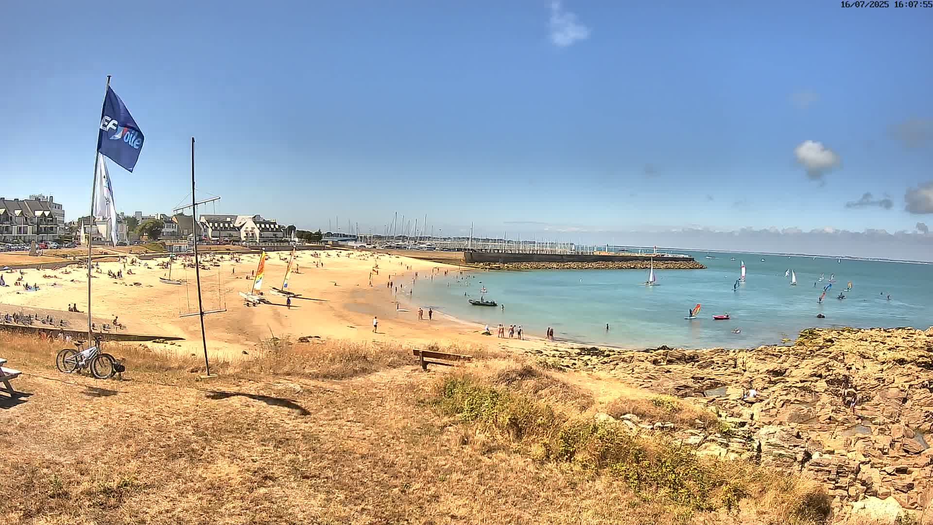 Quiberon, ASNQ & Plage du Porigo Beach Live Cam - Lorient, Morbihan, Bretagne, France