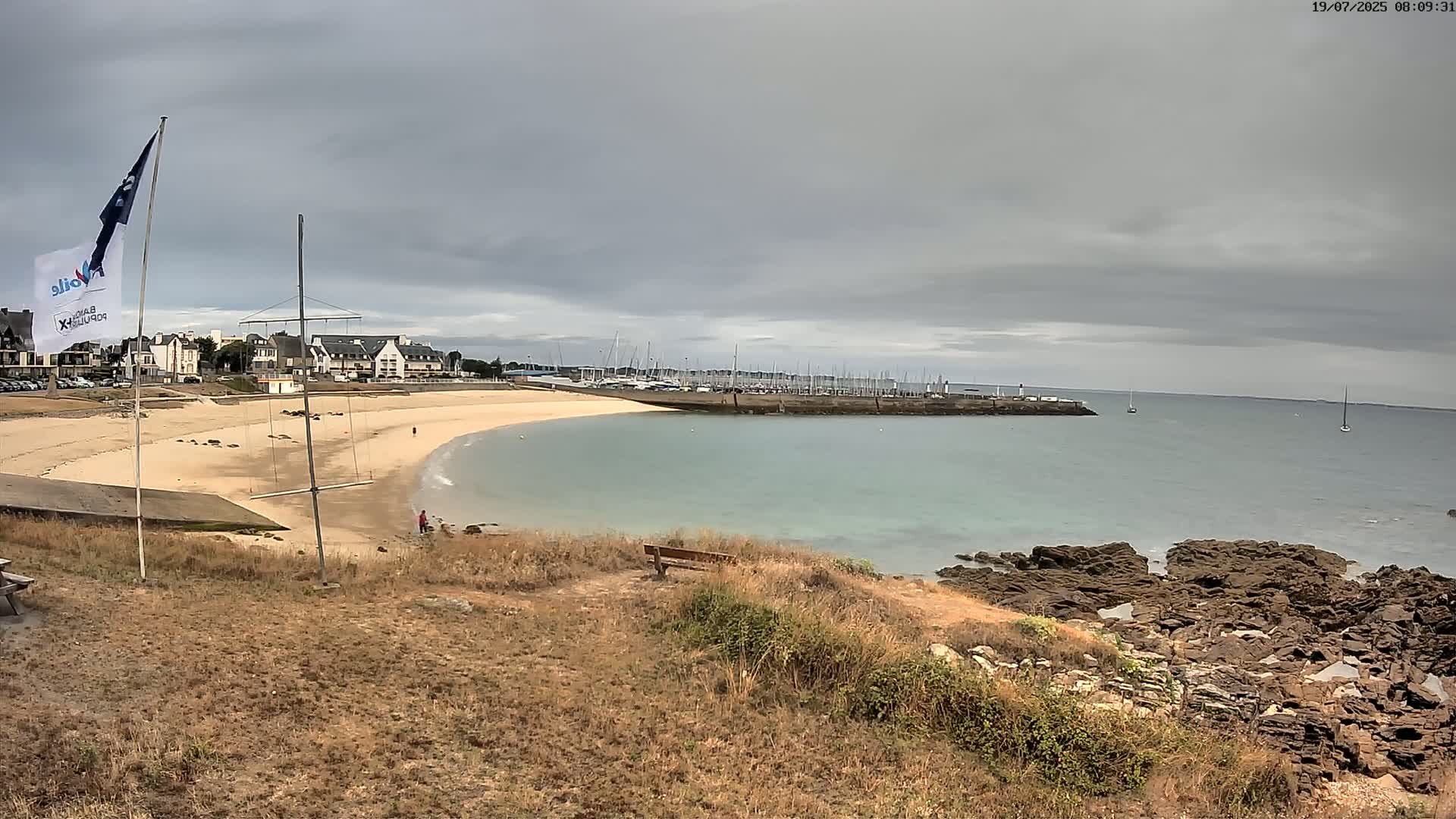 Quiberon, ASNQ & Plage du Porigo Beach Live Cam - Lorient, Morbihan, Bretagne, France