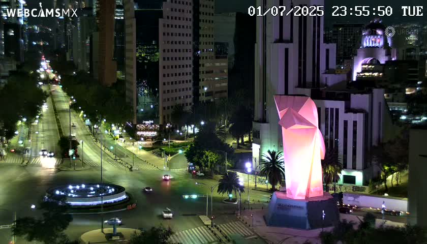 Ciudad de Mexico ,Avenida Paseo de la Reforma Avenue & Torre Caballito (Little Horse Tower) Live Cam -  Cuauhtemoc, Ciudad de Mexico, Mexico