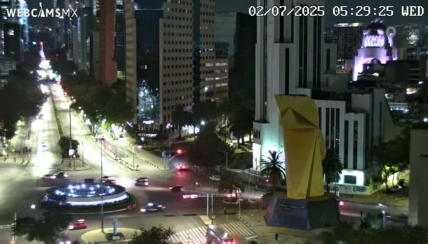 Ciudad de Mexico ,Avenida Paseo de la Reforma Avenue & Torre Caballito (Little Horse Tower) Live Cam -  Cuauhtemoc, Ciudad de Mexico, Mexico
