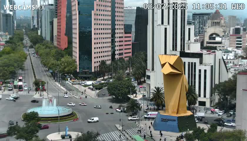 Ciudad de Mexico ,Avenida Paseo de la Reforma Avenue & Torre Caballito (Little Horse Tower) Live Cam -  Cuauhtemoc, Ciudad de Mexico, Mexico