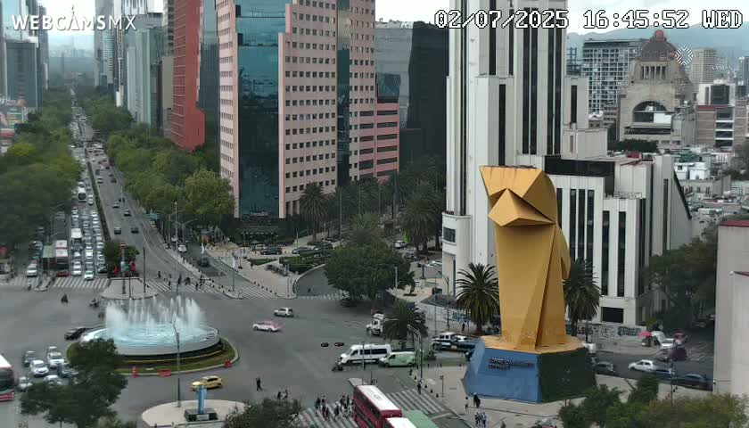 Ciudad de Mexico ,Avenida Paseo de la Reforma Avenue & Torre Caballito (Little Horse Tower) Live Cam -  Cuauhtemoc, Ciudad de Mexico, Mexico