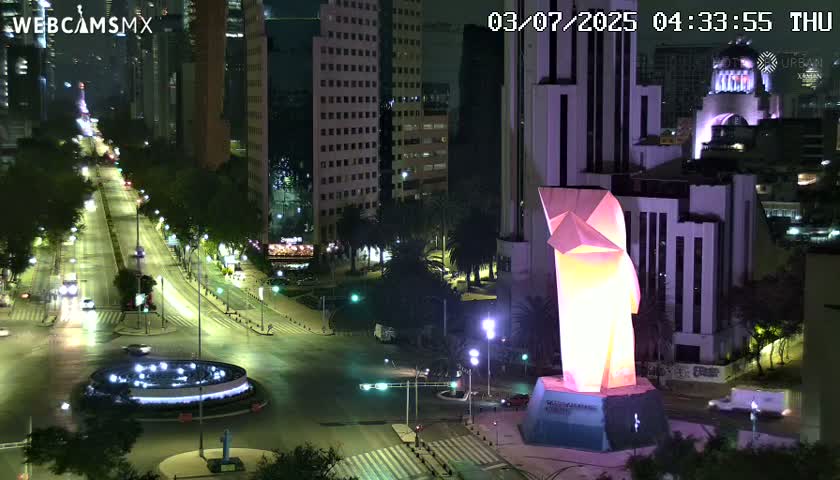 Ciudad de Mexico ,Avenida Paseo de la Reforma Avenue & Torre Caballito (Little Horse Tower) Live Cam -  Cuauhtemoc, Ciudad de Mexico, Mexico