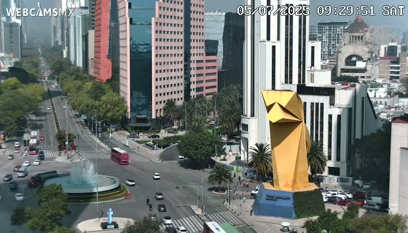 Ciudad de Mexico ,Avenida Paseo de la Reforma Avenue & Torre Caballito (Little Horse Tower) Live Cam -  Cuauhtemoc, Ciudad de Mexico, Mexico