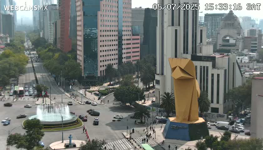 Ciudad de Mexico ,Avenida Paseo de la Reforma Avenue & Torre Caballito (Little Horse Tower) Live Cam -  Cuauhtemoc, Ciudad de Mexico, Mexico