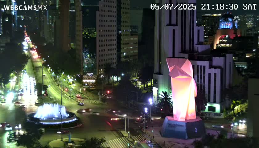 Ciudad de Mexico ,Avenida Paseo de la Reforma Avenue & Torre Caballito (Little Horse Tower) Live Cam -  Cuauhtemoc, Ciudad de Mexico, Mexico