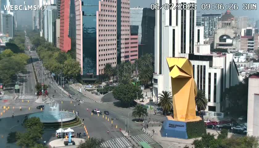 Ciudad de Mexico ,Avenida Paseo de la Reforma Avenue & Torre Caballito (Little Horse Tower) Live Cam -  Cuauhtemoc, Ciudad de Mexico, Mexico