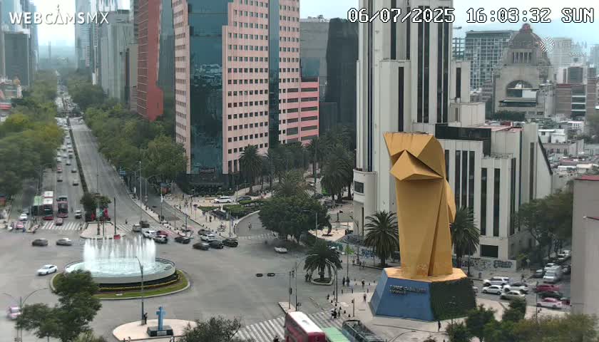 Ciudad de Mexico ,Avenida Paseo de la Reforma Avenue & Torre Caballito (Little Horse Tower) Live Cam -  Cuauhtemoc, Ciudad de Mexico, Mexico