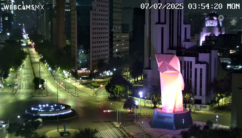 Ciudad de Mexico ,Avenida Paseo de la Reforma Avenue & Torre Caballito (Little Horse Tower) Live Cam -  Cuauhtemoc, Ciudad de Mexico, Mexico