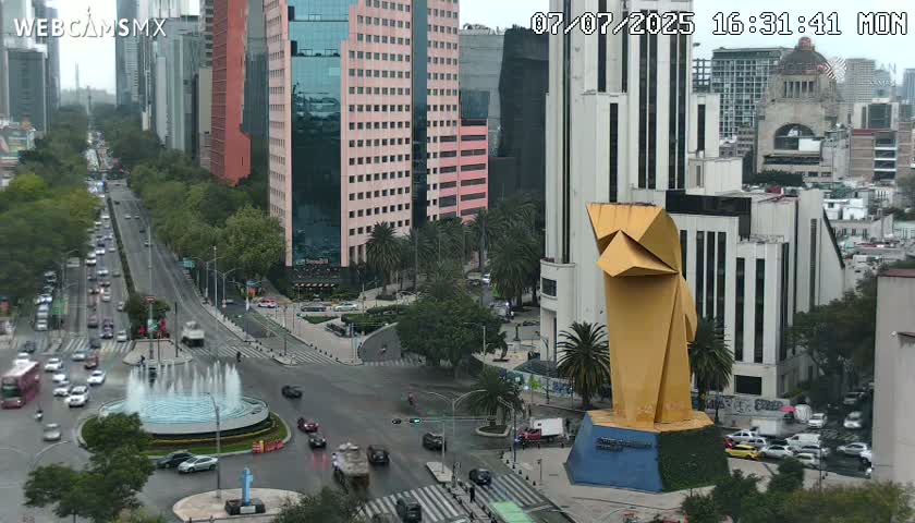 Ciudad de Mexico ,Avenida Paseo de la Reforma Avenue & Torre Caballito (Little Horse Tower) Live Cam -  Cuauhtemoc, Ciudad de Mexico, Mexico