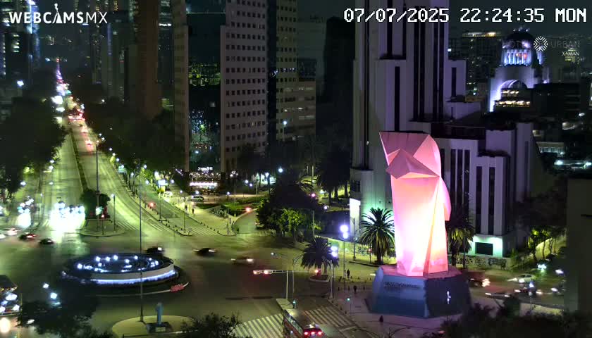 Ciudad de Mexico ,Avenida Paseo de la Reforma Avenue & Torre Caballito (Little Horse Tower) Live Cam -  Cuauhtemoc, Ciudad de Mexico, Mexico