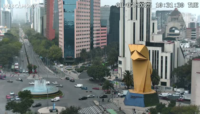 Ciudad de Mexico ,Avenida Paseo de la Reforma Avenue & Torre Caballito (Little Horse Tower) Live Cam -  Cuauhtemoc, Ciudad de Mexico, Mexico