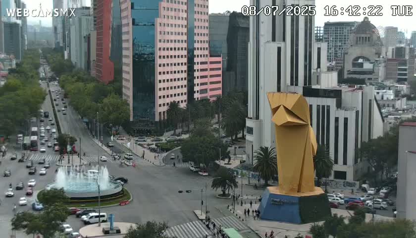 Ciudad de Mexico ,Avenida Paseo de la Reforma Avenue & Torre Caballito (Little Horse Tower) Live Cam -  Cuauhtemoc, Ciudad de Mexico, Mexico