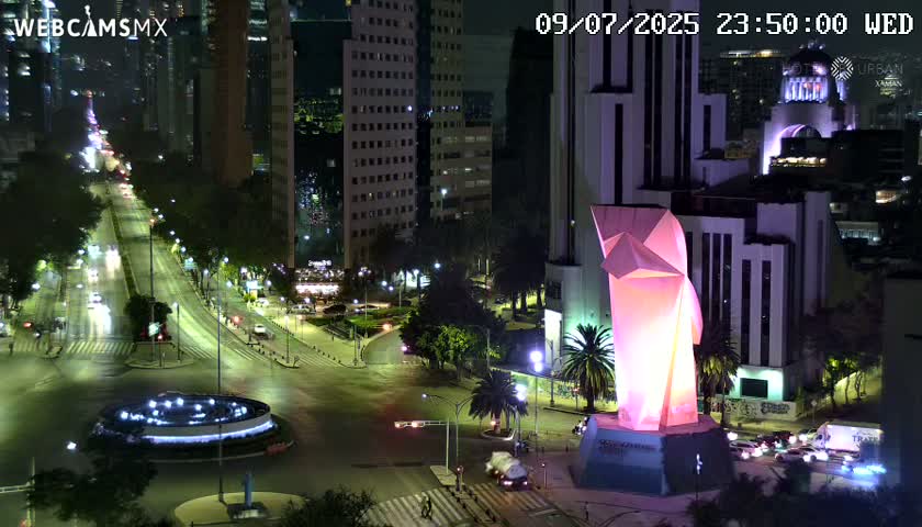 Ciudad de Mexico ,Avenida Paseo de la Reforma Avenue & Torre Caballito (Little Horse Tower) Live Cam -  Cuauhtemoc, Ciudad de Mexico, Mexico
