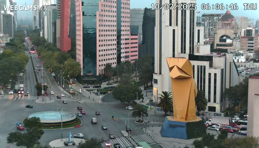Ciudad de Mexico ,Avenida Paseo de la Reforma Avenue & Torre Caballito (Little Horse Tower) Live Cam -  Cuauhtemoc, Ciudad de Mexico, Mexico