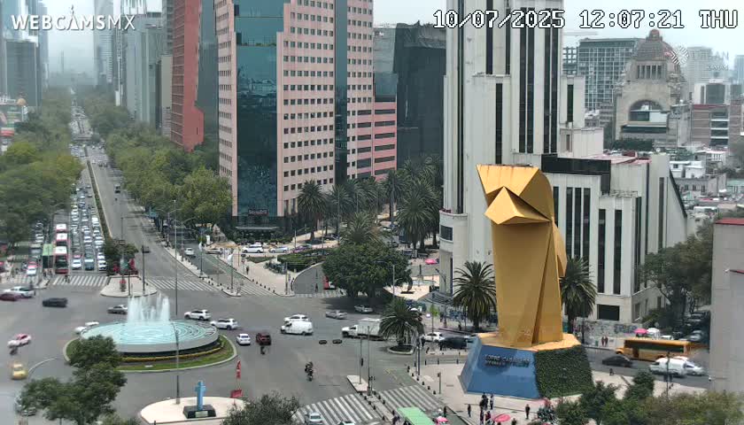 Ciudad de Mexico ,Avenida Paseo de la Reforma Avenue & Torre Caballito (Little Horse Tower) Live Cam -  Cuauhtemoc, Ciudad de Mexico, Mexico