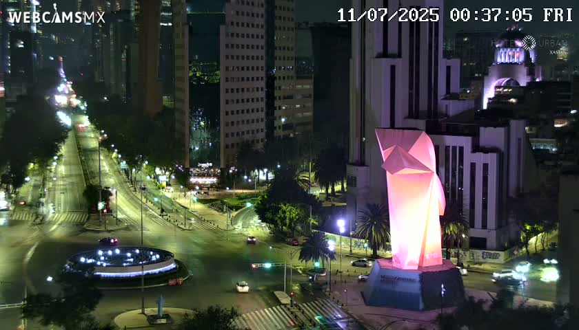 Ciudad de Mexico ,Avenida Paseo de la Reforma Avenue & Torre Caballito (Little Horse Tower) Live Cam -  Cuauhtemoc, Ciudad de Mexico, Mexico