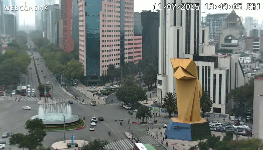Ciudad de Mexico ,Avenida Paseo de la Reforma Avenue & Torre Caballito (Little Horse Tower) Live Cam -  Cuauhtemoc, Ciudad de Mexico, Mexico