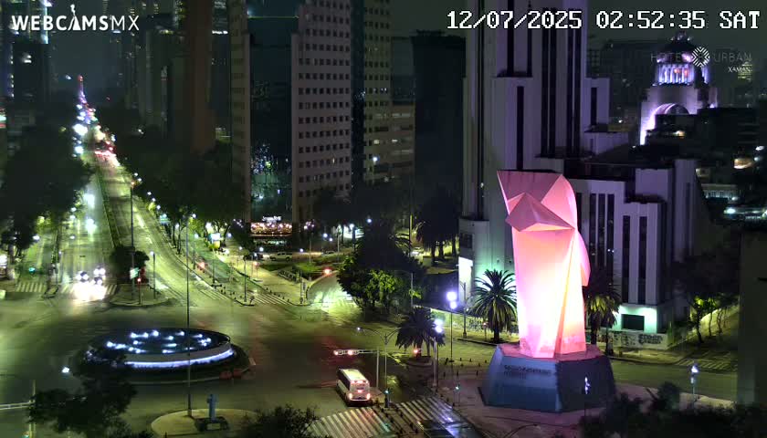 Ciudad de Mexico ,Avenida Paseo de la Reforma Avenue & Torre Caballito (Little Horse Tower) Live Cam -  Cuauhtemoc, Ciudad de Mexico, Mexico