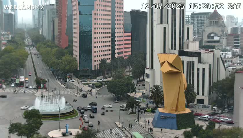 Ciudad de Mexico ,Avenida Paseo de la Reforma Avenue & Torre Caballito (Little Horse Tower) Live Cam -  Cuauhtemoc, Ciudad de Mexico, Mexico