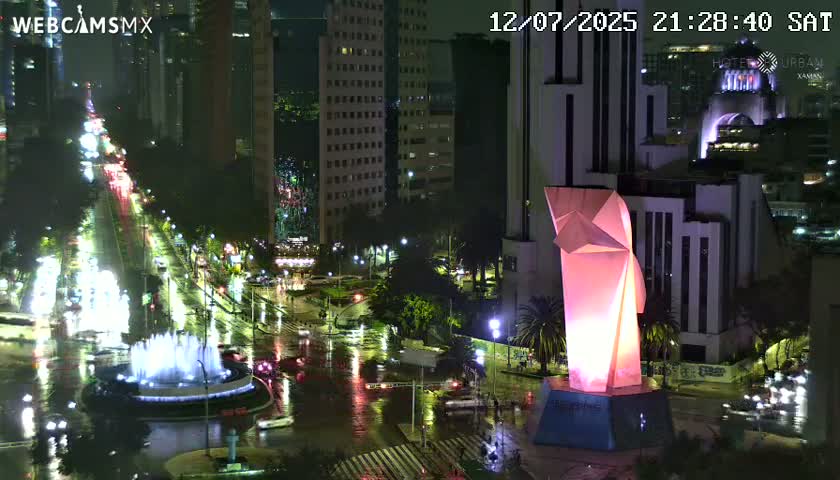 Ciudad de Mexico ,Avenida Paseo de la Reforma Avenue & Torre Caballito (Little Horse Tower) Live Cam -  Cuauhtemoc, Ciudad de Mexico, Mexico