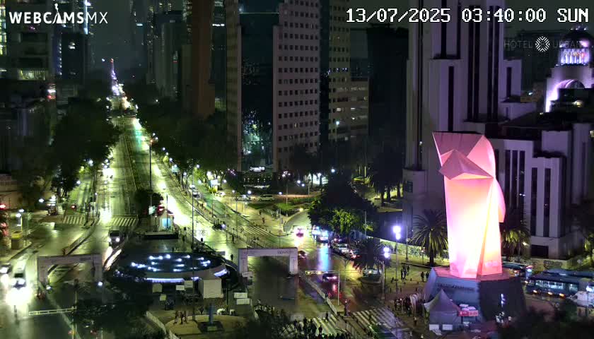 Ciudad de Mexico ,Avenida Paseo de la Reforma Avenue & Torre Caballito (Little Horse Tower) Live Cam -  Cuauhtemoc, Ciudad de Mexico, Mexico